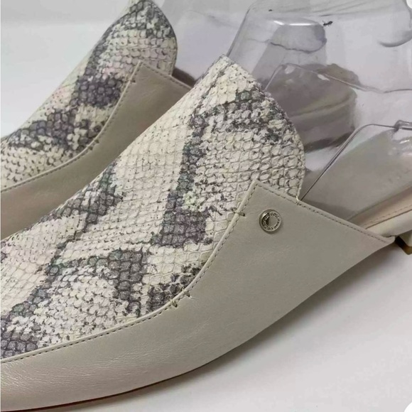 NWOT Cole Haan “The Grand” Slip- On Mule. Leather Size 9.5. Cream & Snake Print - Picture 5 of 15